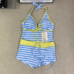 Dot pattern swimsuit two-piece set