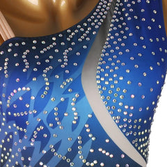 Customisable-Women's Performance Royal Blue Sleeveless Tassels Latin Salsa Dance Dress Competition Dress