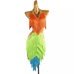 Customisable-Women's Tassel DanceWear Dance Dress Performance Wear