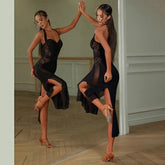 Women's Sleeveless Latin Dance Dress Dance Wear Training Performance Dress
