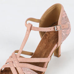 Women's Pink Customized Heel Latin Dance Shoes