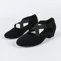 Women's Black Suede 3.5cm Heels Ballroom Dance Shoes Swing Dance Shoes