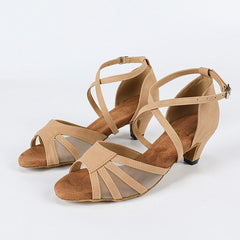 Women's Suede Customized Heel Ballroom Dance Shoes Latin Dance Shoes