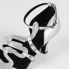 Women's Satin Sude Sole Customized Heel Dance Boots JazSalsa Dance Shoes