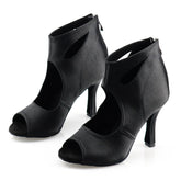 Women's Satin Open Toe Customized Heels Dance Boots JazSalsa Dancing Shoes