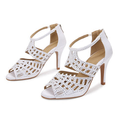 Women's Satin Customized Heels Dance Boots Salsa Dancing Shoes