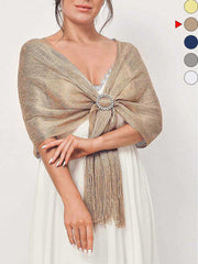 Party Scarf with Crystal Buckle Tassels