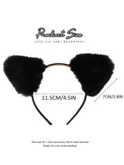 Cute Plush Leopard & Black Ear Headband for Parties