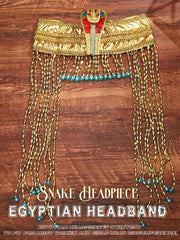 Cobra Decorated Egyptian Style Golden Headdress