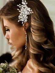 Pearl Crystal Silver Wedding Hair Comb