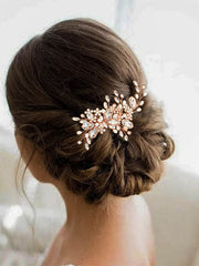 Pearl Crystal Silver Wedding Hair Comb