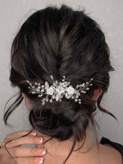 Pearl Flower Crystal Wedding Hair Comb