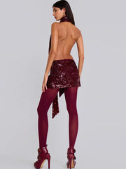 Spring/Summer Hot Girl Sexy Deep V Sequin Bodycon Dress