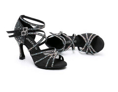 Women's Sparkling Glitter Customized Heel Latin Shoes Salsa Shoes Ballroom Dance Shoes