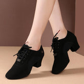 Women's Canvas 5cm Heels Ballroom With Lace-up Teaching & Practice Shoes