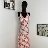Retro Plaid Suspender Dress