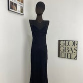 Black V-neck Lace Dress