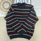 Retro Contrast Striped Sweater