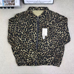 Leopard print collar jacket