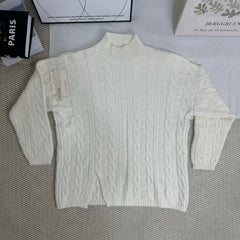 Lazy Style Cable Knit Pullover Sweater