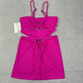 Striped solid-color three-piece swimming suit