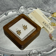 Iris flower stud earrings