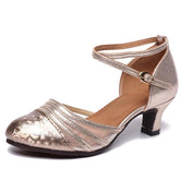 Women's Leatherette 3.5cm/5cm Heels Closed Toe Rubber Sole Ballroom Dance Shoes Modern Shoes