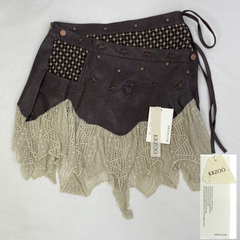 Patchwork color-matched irregular half-length skirt
