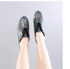 Women's Gray Real Leather 3cm/5cm Teaching & Practice Shoes Ballroom Dance Shoes