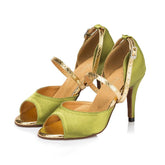 Women's Satin 8.5cm Heel Ballroom Dance Shoes Latin Shoes