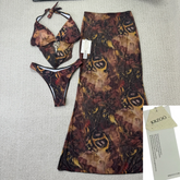 Necklace-style netted wrap-around skirt set