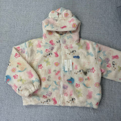 Cute graffiti lamb fur coat