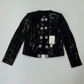 Heavyweight sequined and diamond-studded coat
