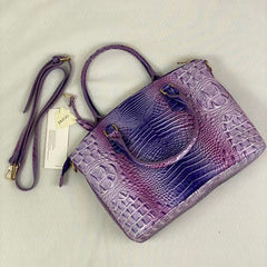 Multi-color crocodile-patterned Brahmin bag