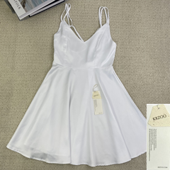 Solid-color halter dress