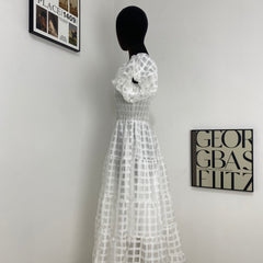 Lantern Sleeve Layered Dress