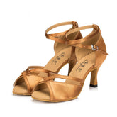 Women's Satin Velvet Customized Heel Ballroom Dance Shoes Latin Shoes