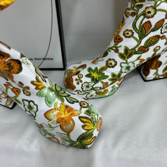 Color-block Floral Knee-High Boots