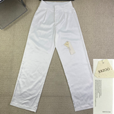 White straight-leg cool pants