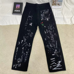 High-Street Style Wide-Leg Casual Trousers