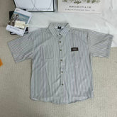 Striped V-neck short-sleeved shirt