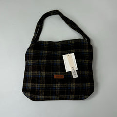 Cashmere checked shoulder bag