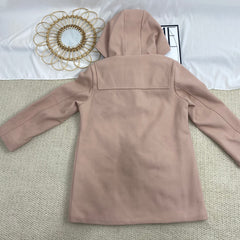 Solid Color Double Wooden Button Jacket