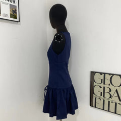 Sleeveless Short Dress With Bow