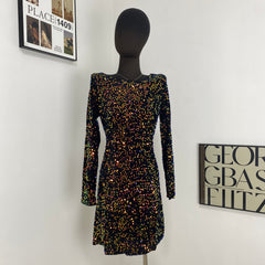 Backless Sequined Elegant Dress