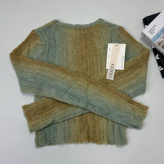 Graduated tie-dye long-sleeved knit shirt