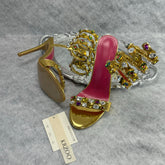 Spiked low-heeled high heels
