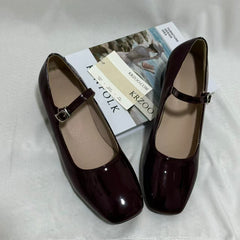 Leather Buckle Mary Janes
