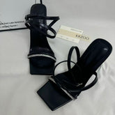 Sparkling Rhinestone Slide Sandals