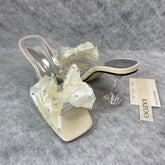 Bows-knotted thin-soled loafers